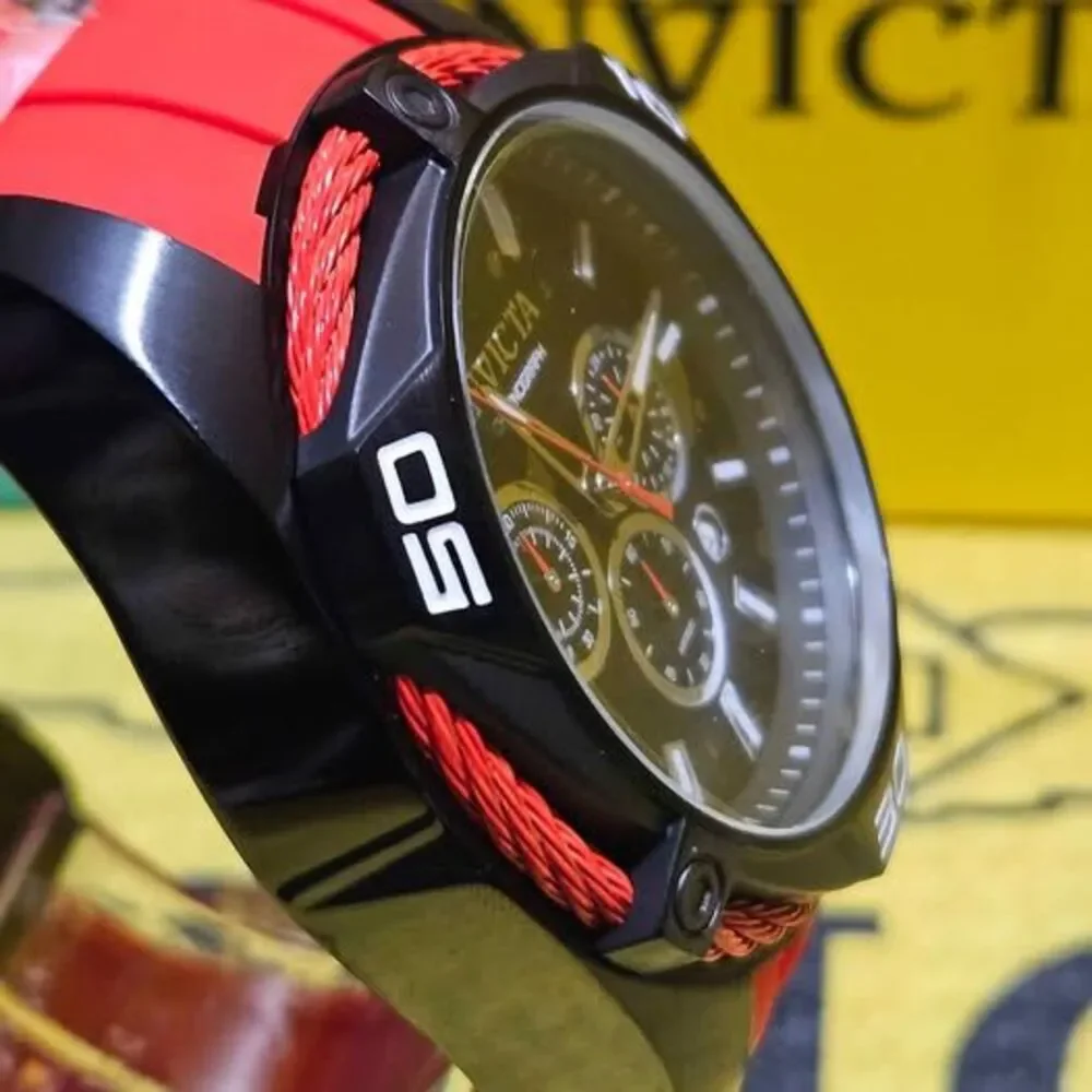 Invicta Bolt Chronograph Red & Black Watch – Men’s 52mm